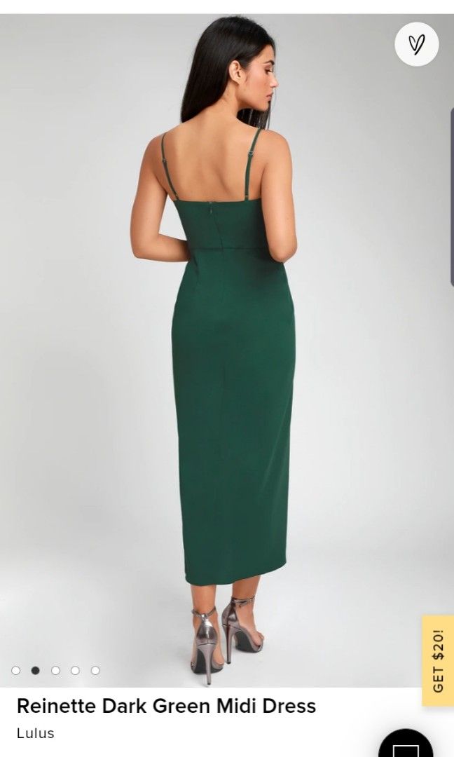 Reinette dark green midi dress discount