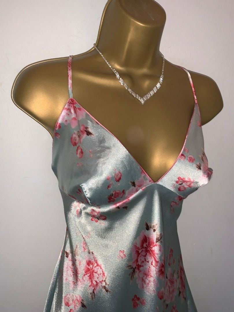 Marks Spencer Liquid Gloss Satin Floral Negligee Chemise
