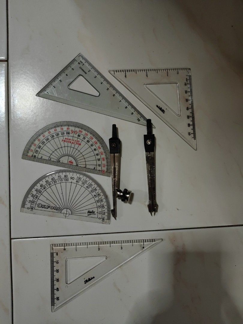 Mathematical set Compass, protractor, set Square, Hobbies & Toys