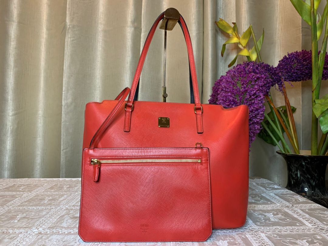 MCM Saffiano Leather Large Project Tote Shopper Bag Luxury Bags Wallets on Carousell