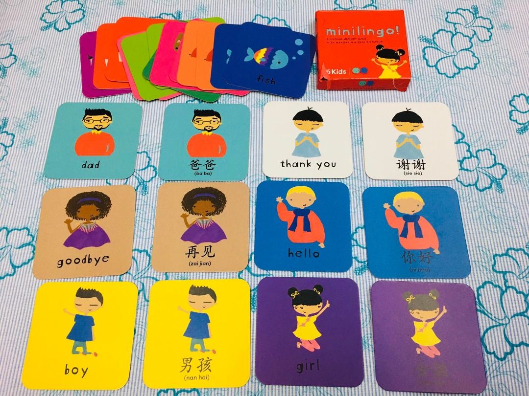 Minilingo! Bilingual Memory Game Cards Set (English, German, Mandarin ...