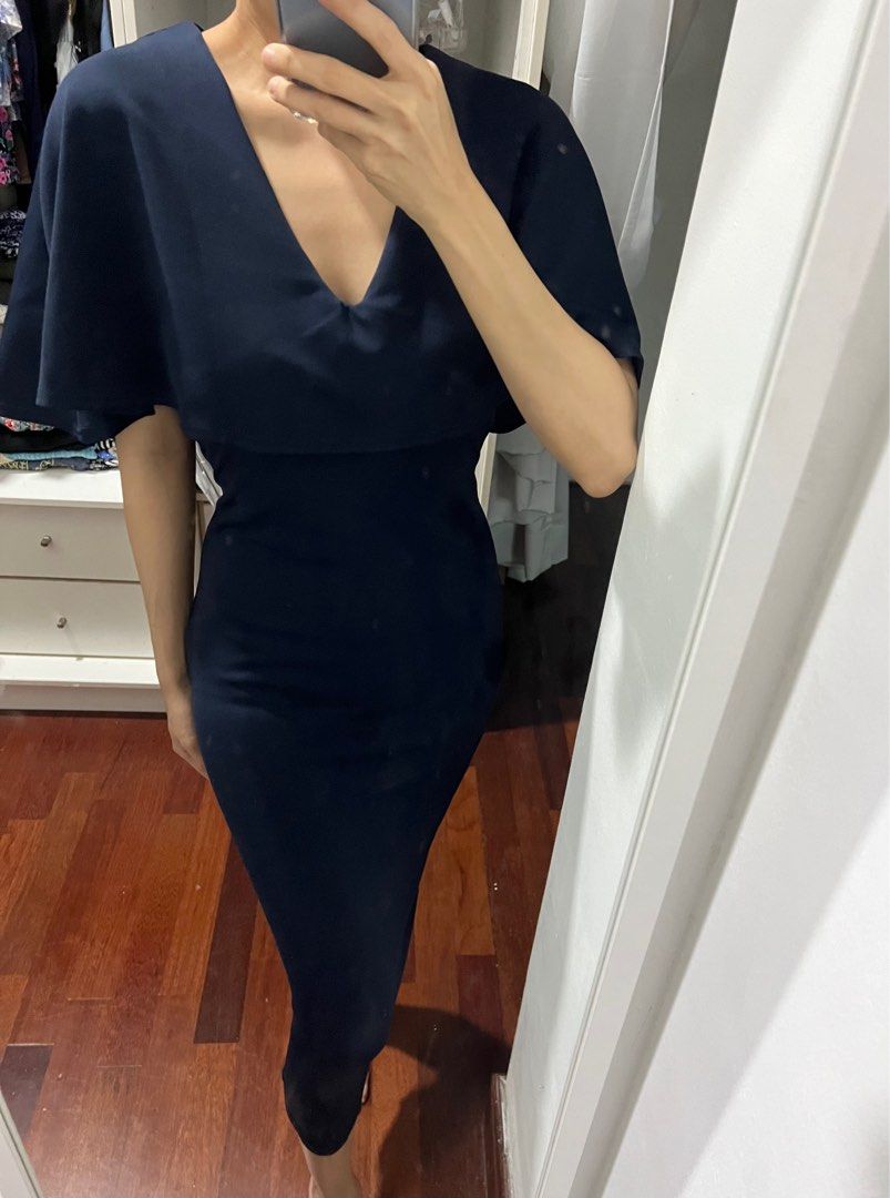 Missguided Bodycon Cape Midi Dress