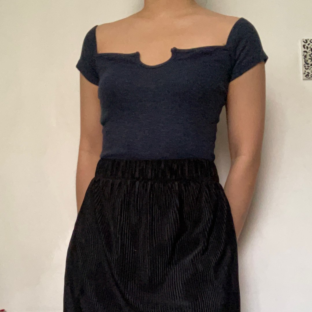 Navy Blue Bodysuit, Women's Fashion, Tops, Shirts on Carousell