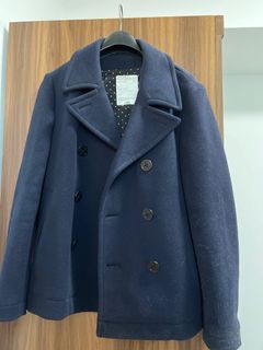海軍縷 Navy Pea Coat - Size M64237985355393110