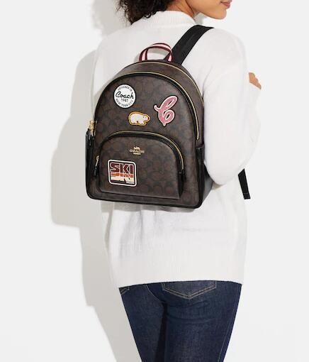 Mickey mouse patch campus backpack by coach top