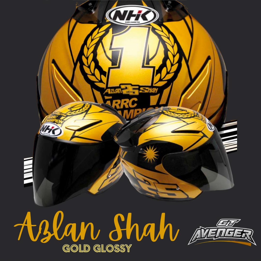 NHK Helmet Azlan Shah Gold Glossy LIMITED EDITION, Motorcycles