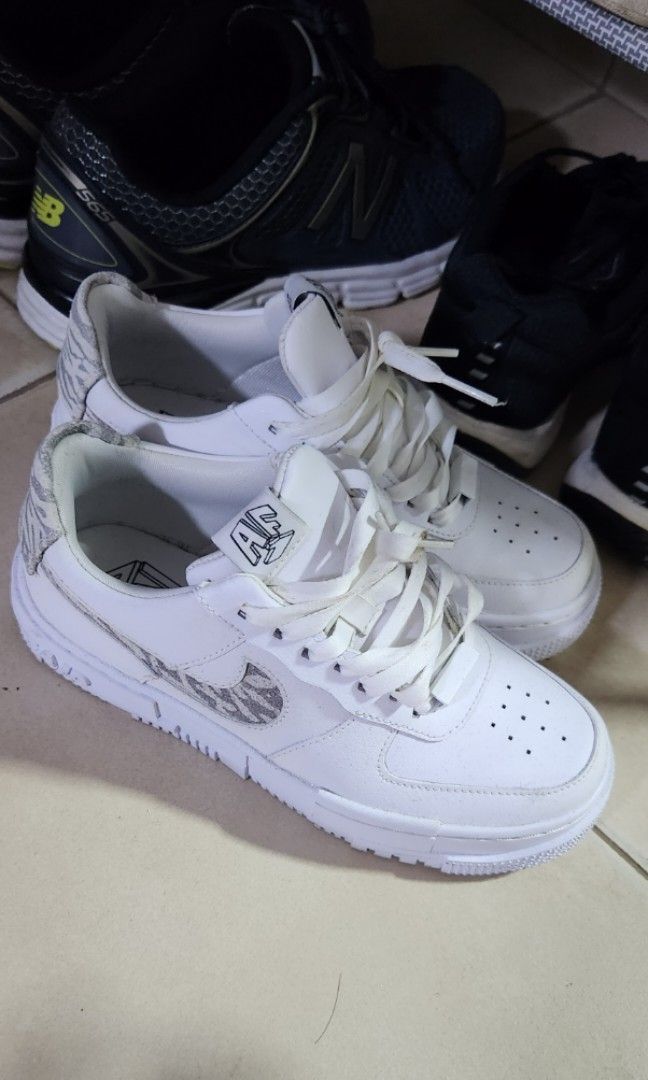 Nike Air Force White Grey Swoosh 35.5 US 5 UK 2.5