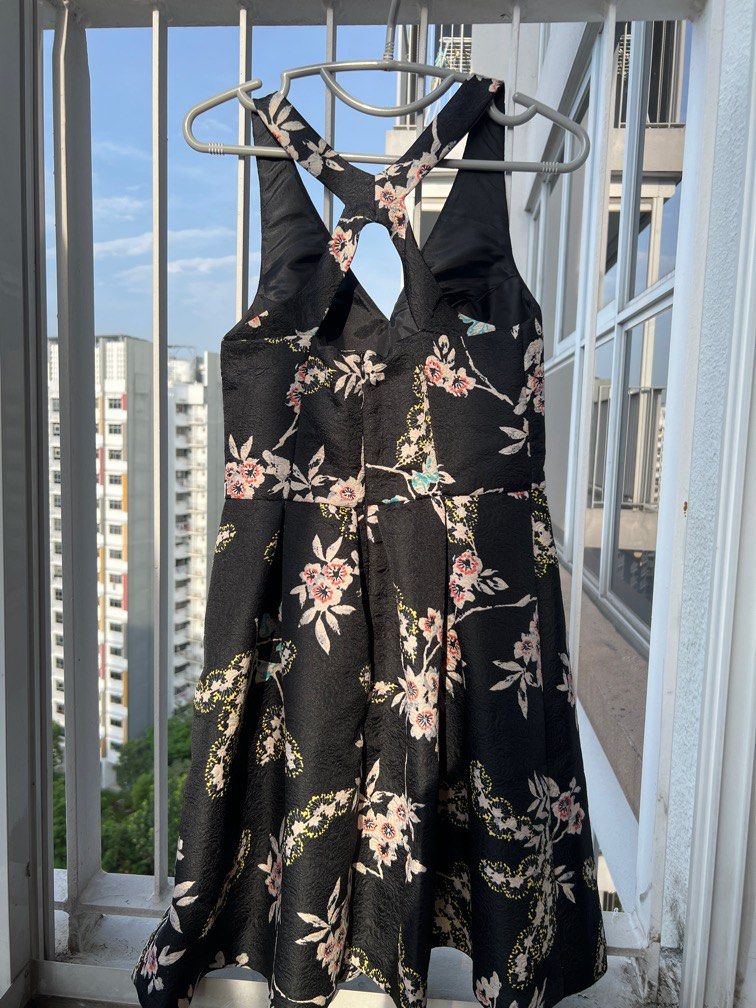 Oasis Floral Jacquard Black Dress Women s Fashion Dresses Sets