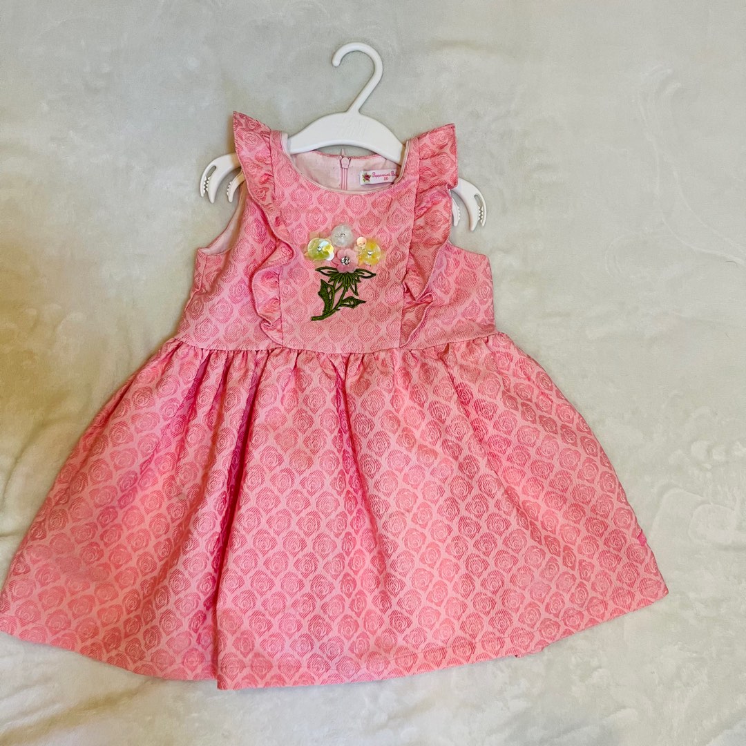 PEPPERMINT pink dress, Babies & Kids, Babies & Kids Fashion on Carousell