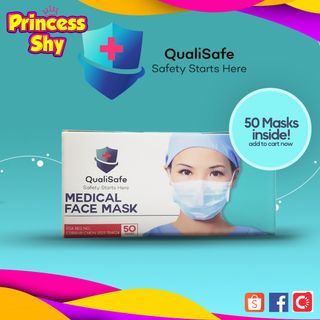 Qualisafe Surgical Face Mask FDA Registered Medical Grade 3ply 50pcs per box