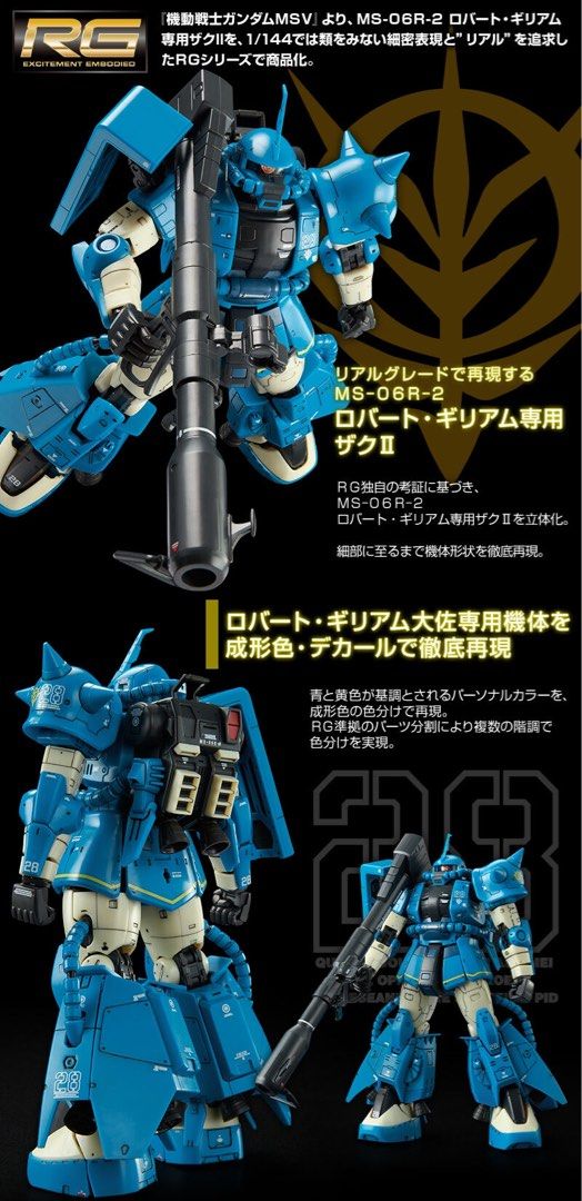 RG 1/144 MS06R2 ロバートギリアム専用ザク Ⅱ 改造 塗装済完成