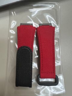 Richard Mille RM35-01 straps. Red canvass with leather backing. Velcro fastener