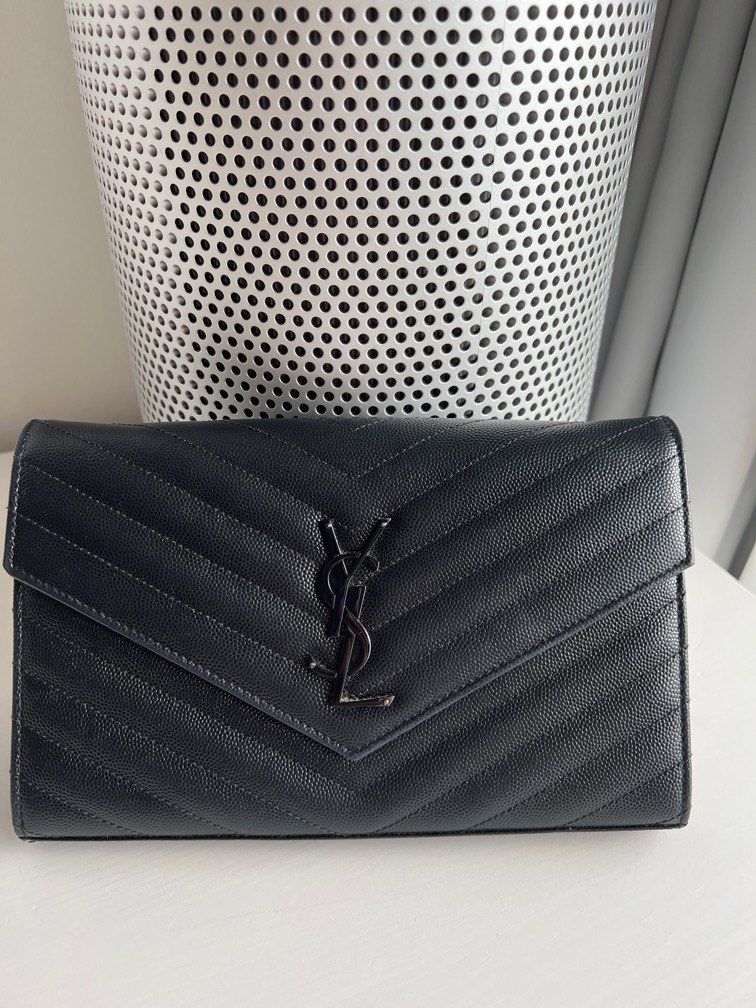 Medium monogram mattelasse leather chain wallet hotsell
