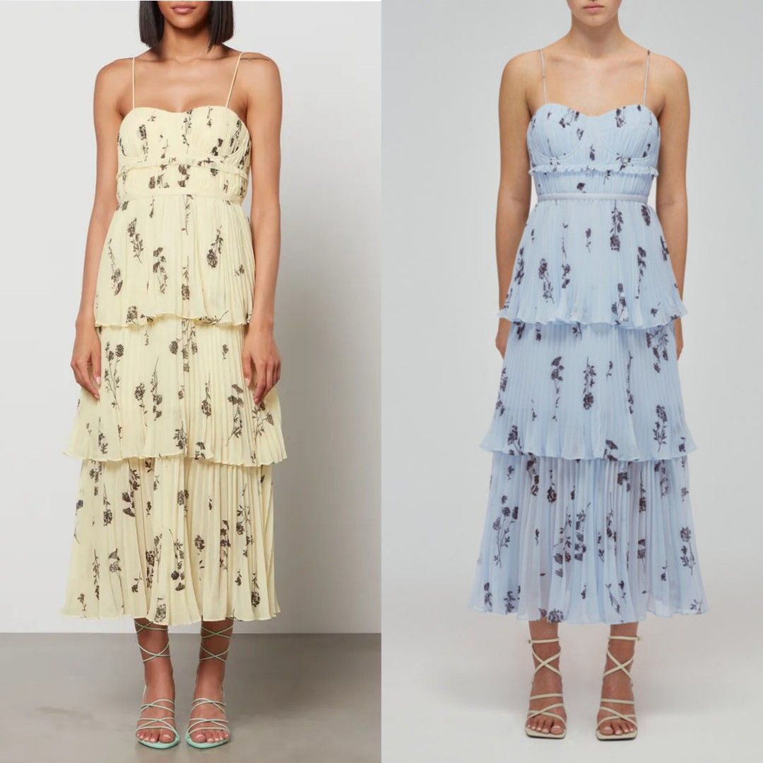 Portrait Dresses Tiered Floral Lace Printed Chiffon Dress Dolce