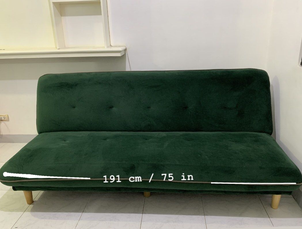 Sofa Bed green velvet, Furniture & Home Living, Furniture, Sofas on