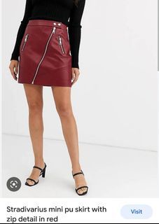 Stradivarius faux leather mini skirt