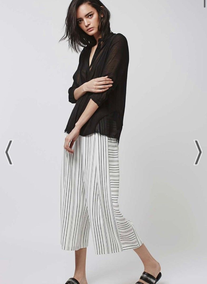 Topshop cropped wide leg trousers top