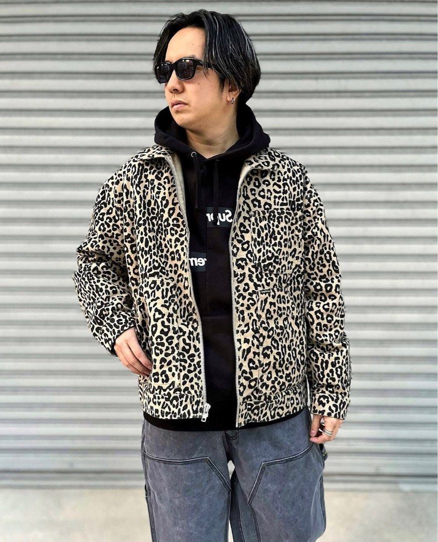 モールスキンワークジャケットSupreme Moleskin Work jacket leopard L