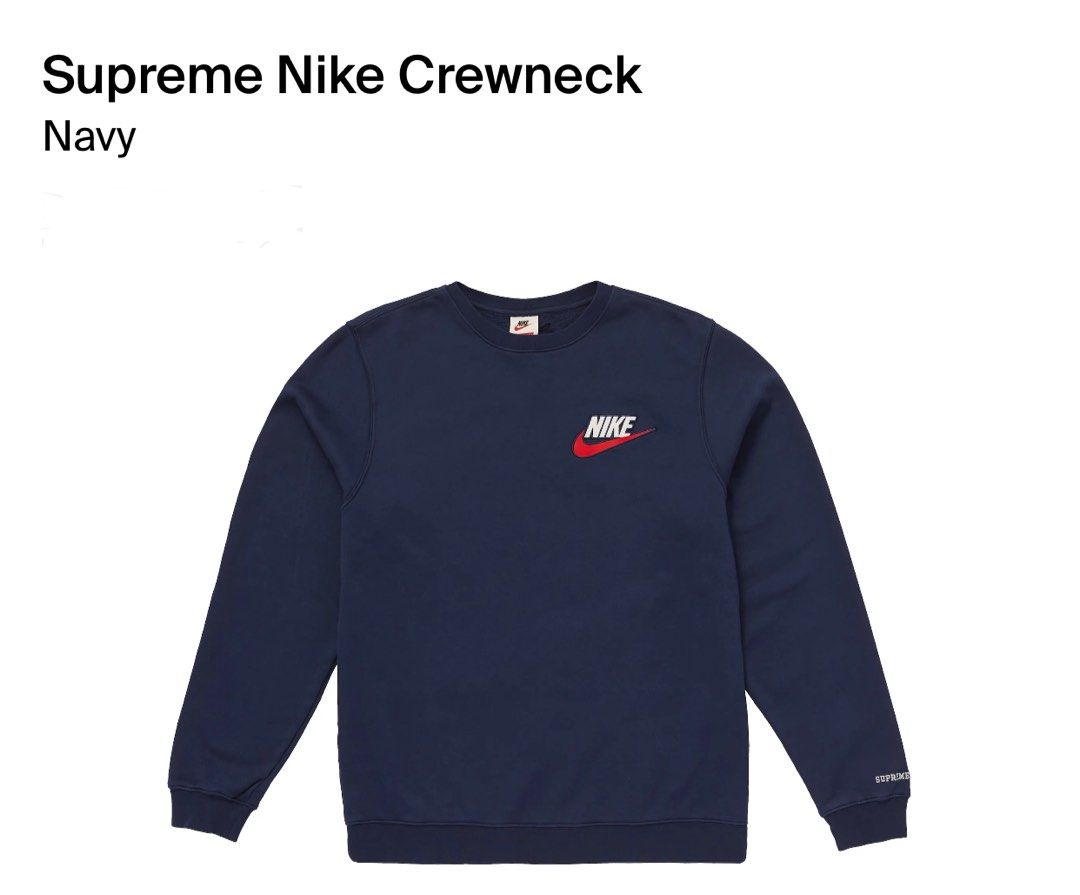 Supreme x Nike Crewneck FW18 Navy Carousell