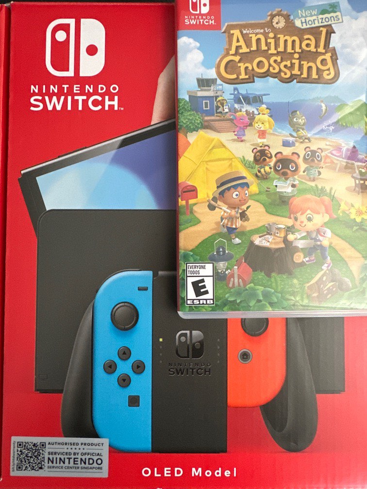 Nintendo Switch OLED with Animal Crossing, Video Gaming, Video Game