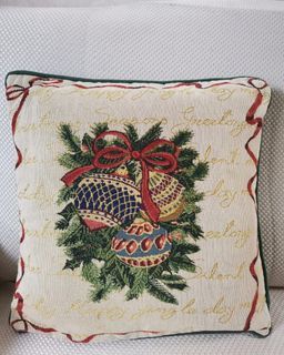 Tapestry Christmas Theme Throw Pillow