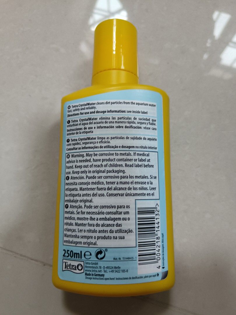 Tetra crystal water 250ml, Pet Supplies, Homes & Other Pet Accessories ...