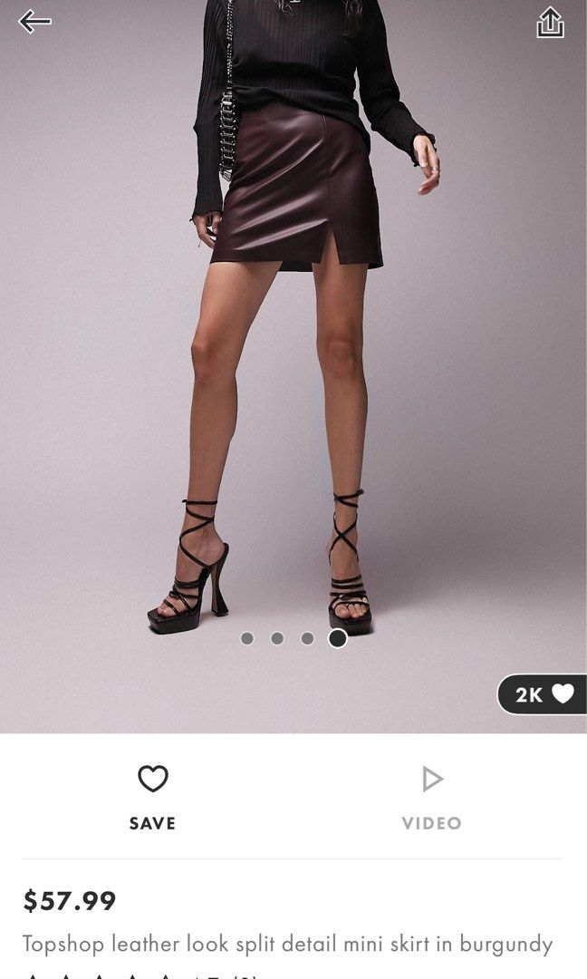 burgundy leather skirt topshop