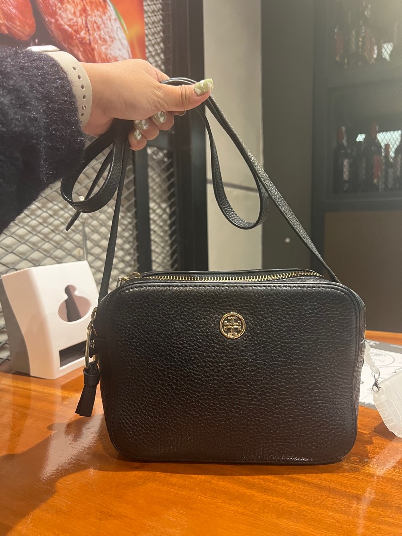 Tory Burch dual zip camera bag robinson pebble leather Luxury