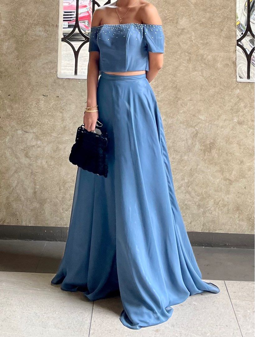 Two piece off shoulder gown Women s Fashion Dresses Sets