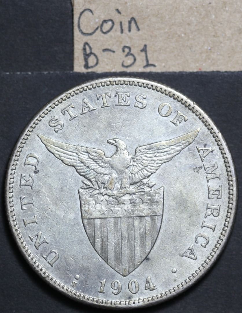 USPI Philippines 1904 S Big silver Coin (Category: Currency) located in Dumaguete. Submitted by MelodyValuables (Listing ID 1205976283, Image 1). Description: USPI Philippines 1904 S Big silver Coin Please check the Pictures carefully. You get exactly the coin you see in the picture. Feel free to browse through my Carousell to watch other coins and Bank Notes and don´t forget to click the FOLLOW button :) 💗 .