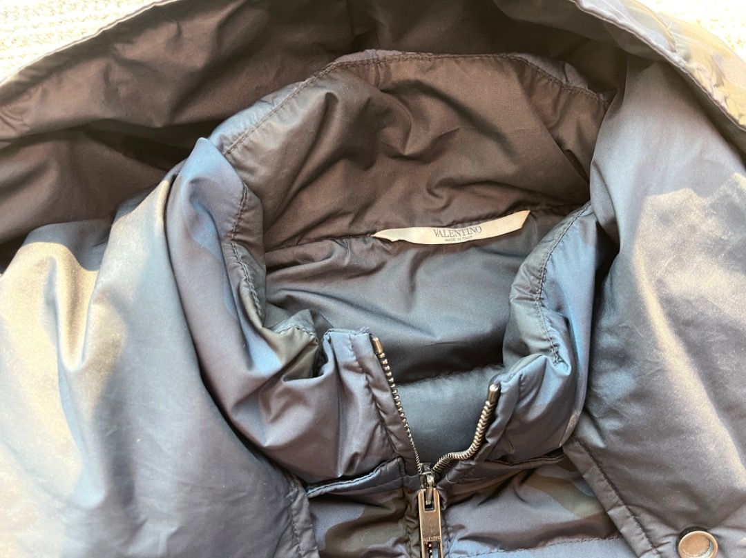 Valentino Sub Zero Couture Blue Camo Down Puffer Jacket with
