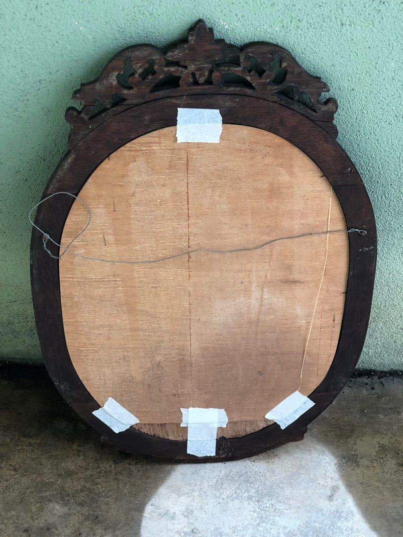 vintage malay traditional woods mirror, Furniture & Home Living, Home