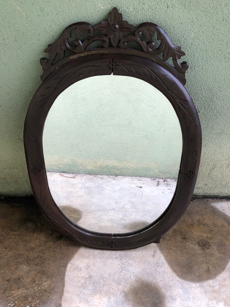 vintage malay traditional woods mirror, Furniture & Home Living, Home