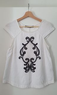 Wish white top with black detail