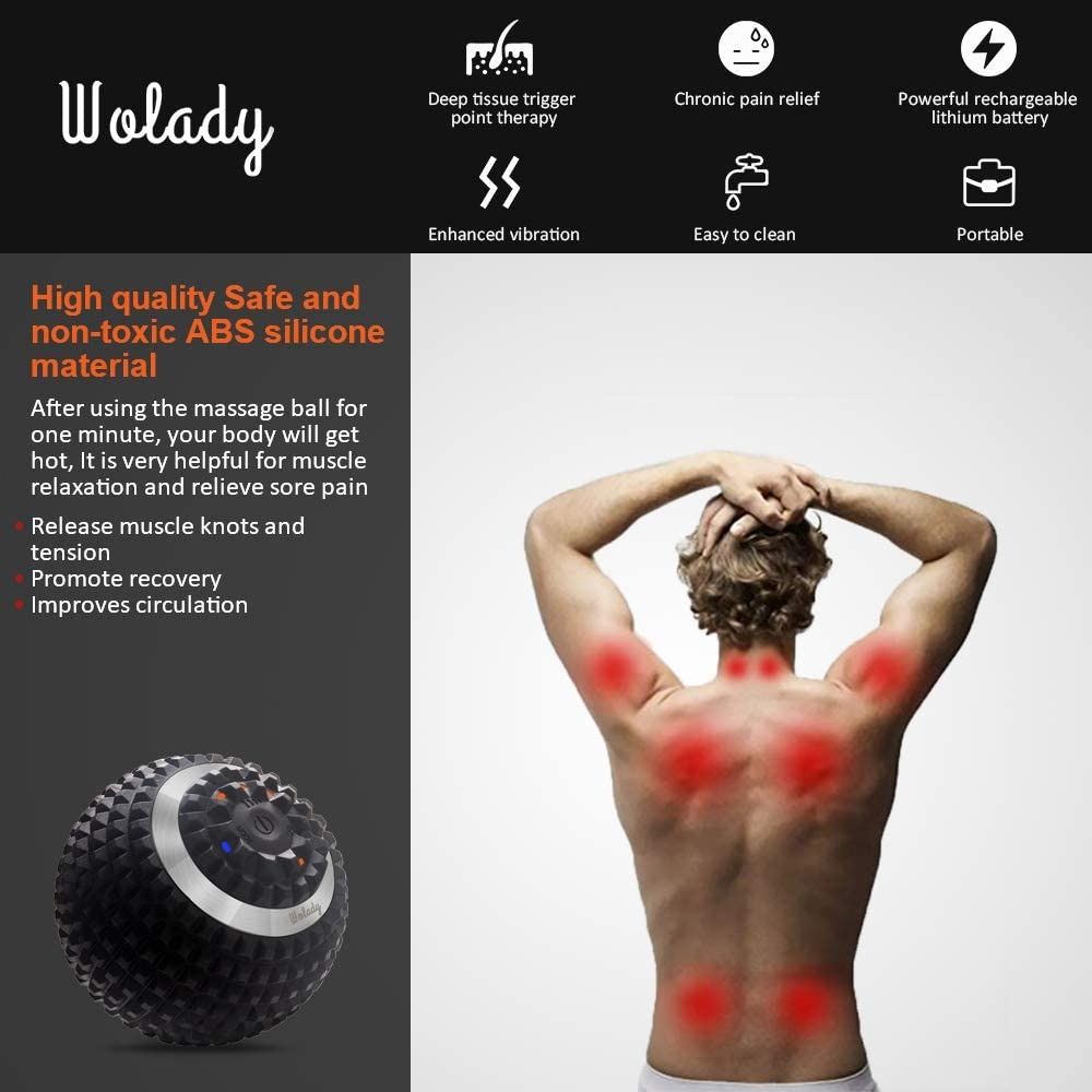 Wolady Massage Ball for Deep Tissue 4 Speed High Intensity Vibrating