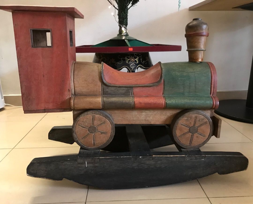 Wooden on sale train rocker