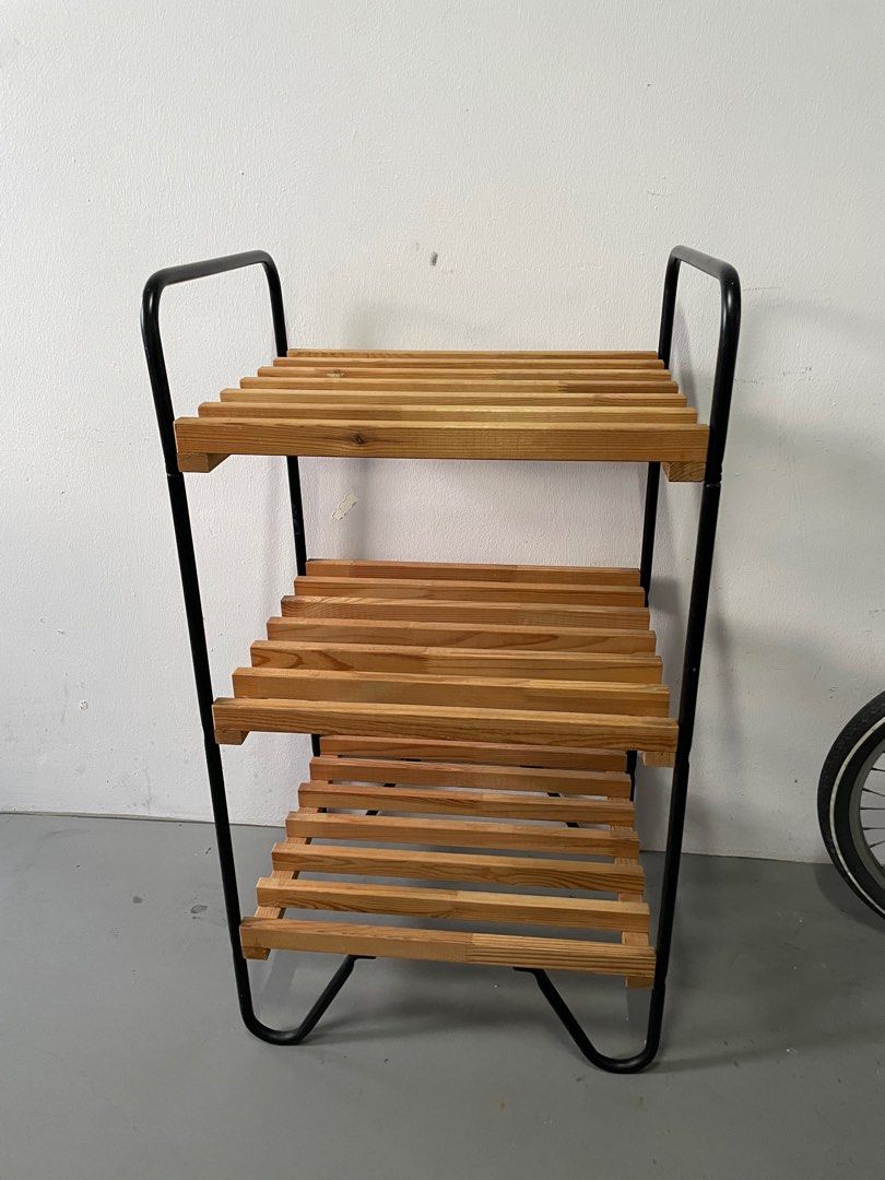 IKEA Wooden shelf unit with 3 tiers, Furniture & Home Living, Furniture