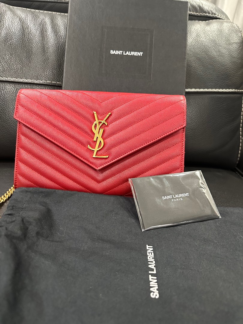 Ysl wallet sales on chain red