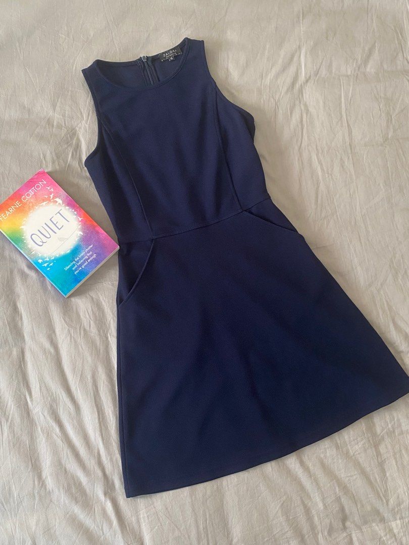 Zalora navy 2025 blue dress