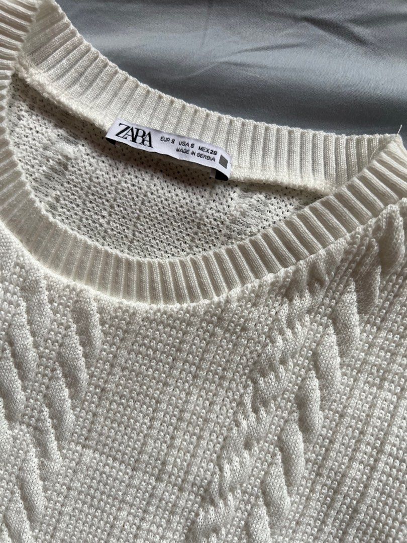 ZARA Cable Knit Top (Category: Blouses) located in Quezon City. Submitted by cdanisel (Listing ID 1205936662, Image 2). Description: Original Price ₱1195 Size small.