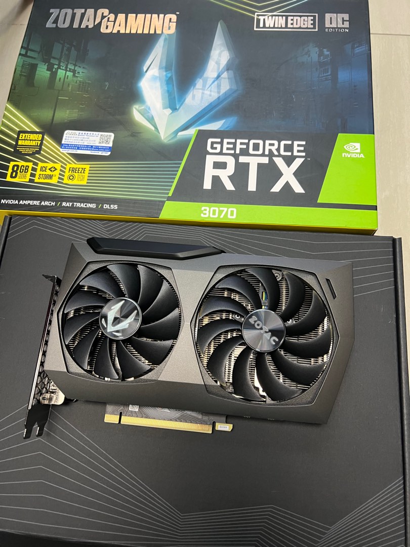 Zotac GAMING GeForce RTX 3070 Twin Edge 行貨有單有盒有保養, 電腦