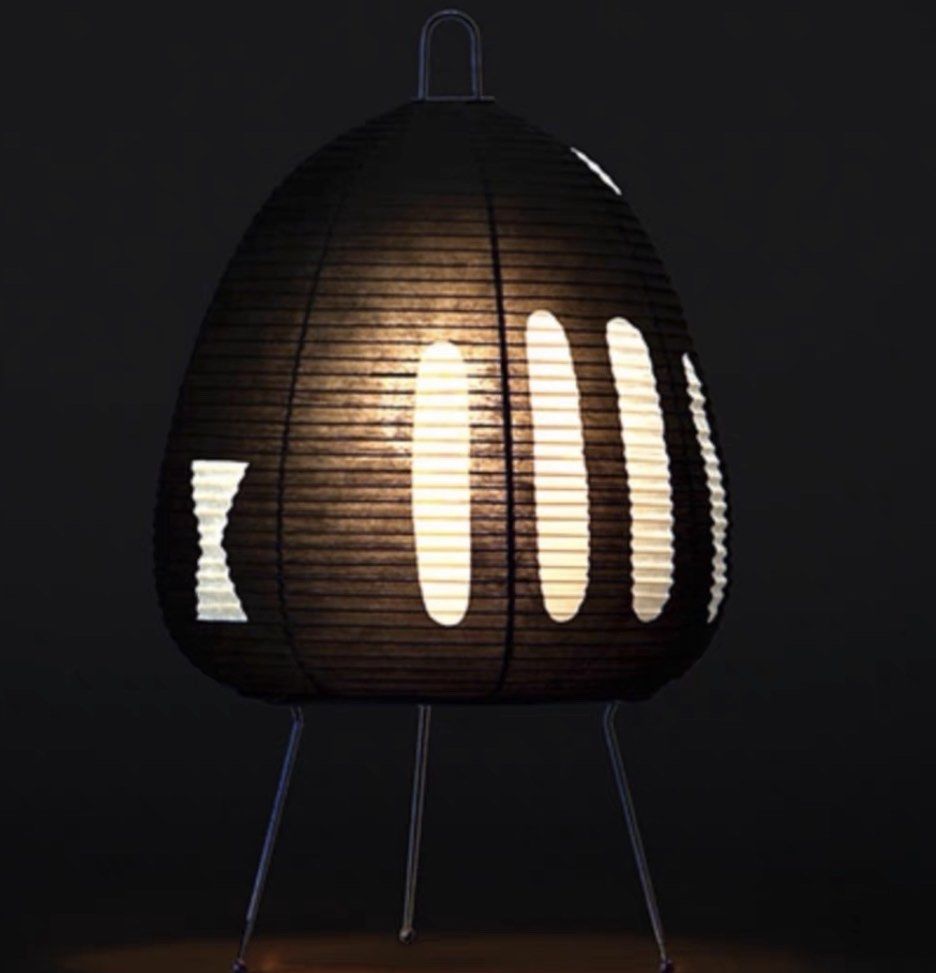 日本野口勇Akari / Isamu Noguchi 和紙燈籠座地燈枱燈氣氛燈1AB black