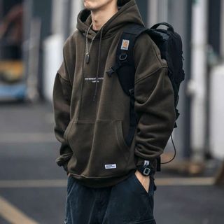 【 Gshop.】秋冬季加絨外穿復古衛衣男寬鬆百搭帽衫情侶休閒外套