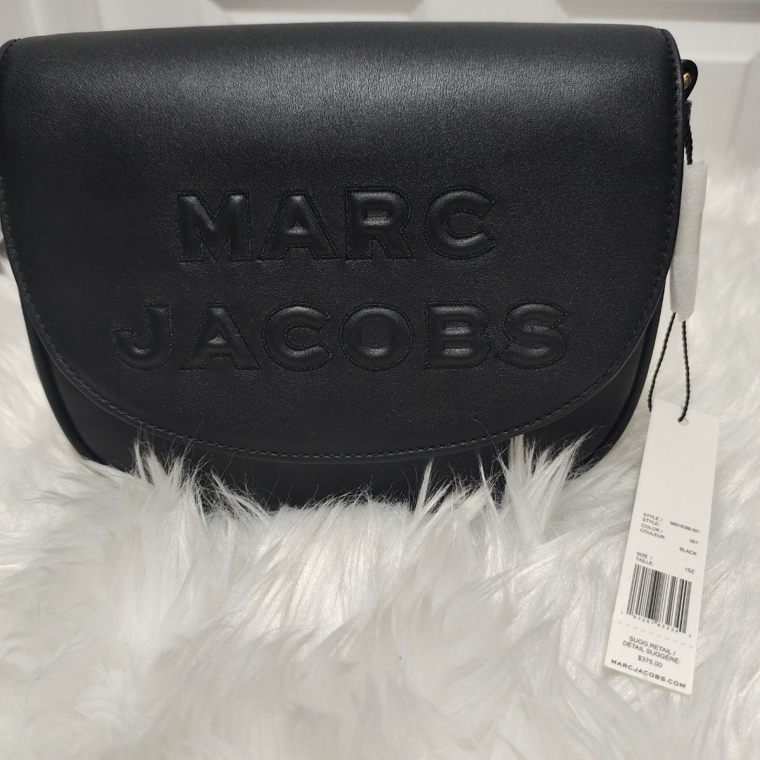 authentic brand new marc jacobs flash saddle black gold crossbody kili