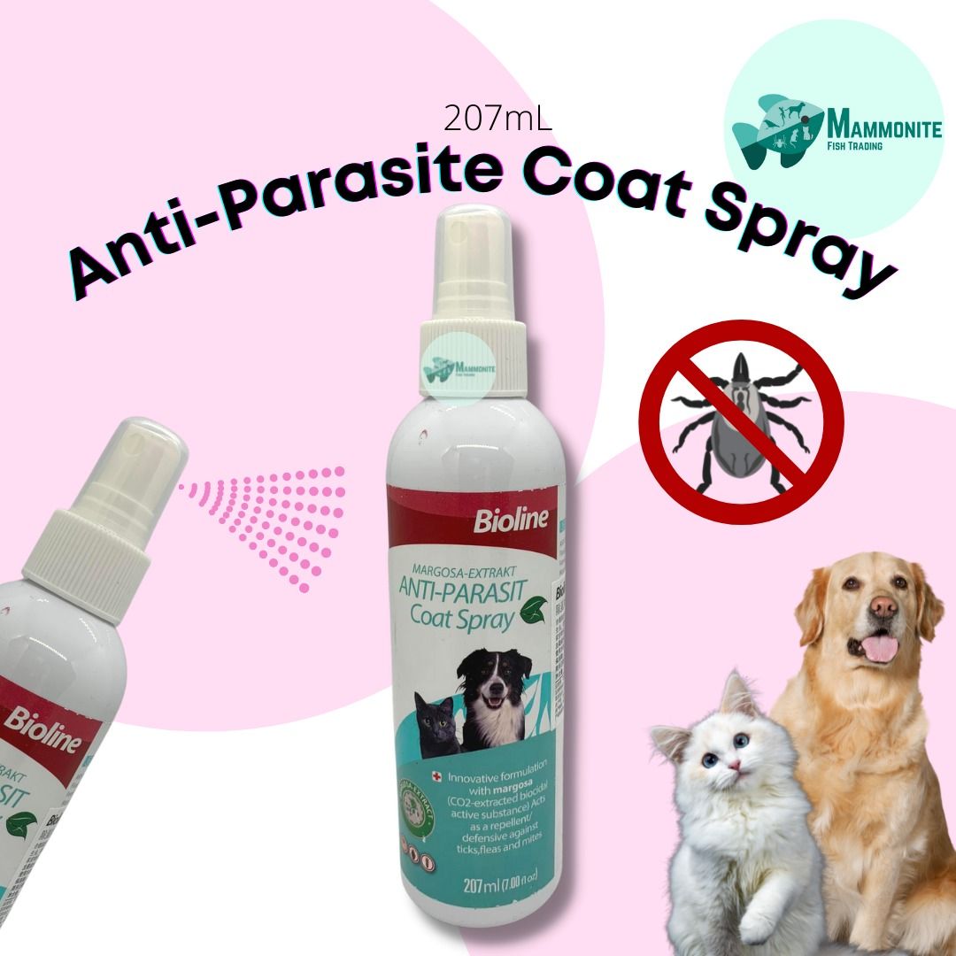 Bioline AntiParasite Coat Spray Parasite Repellent Cats Dogs 207mL