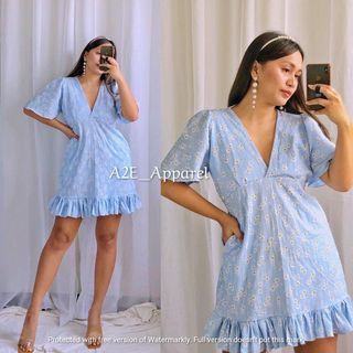 Blue floral dress