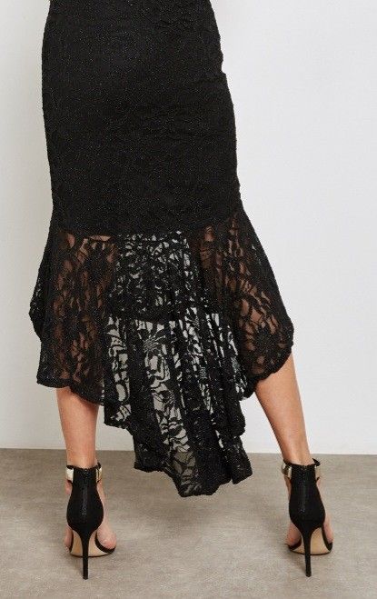 Quiz lace dip hem maxi dress outlet