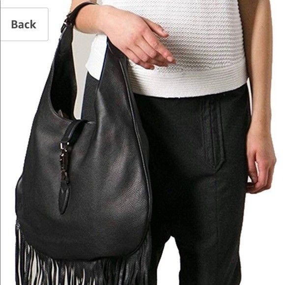 Bnwt Gucci Classic Jackie Hobo with Fringed Authentic Luxury