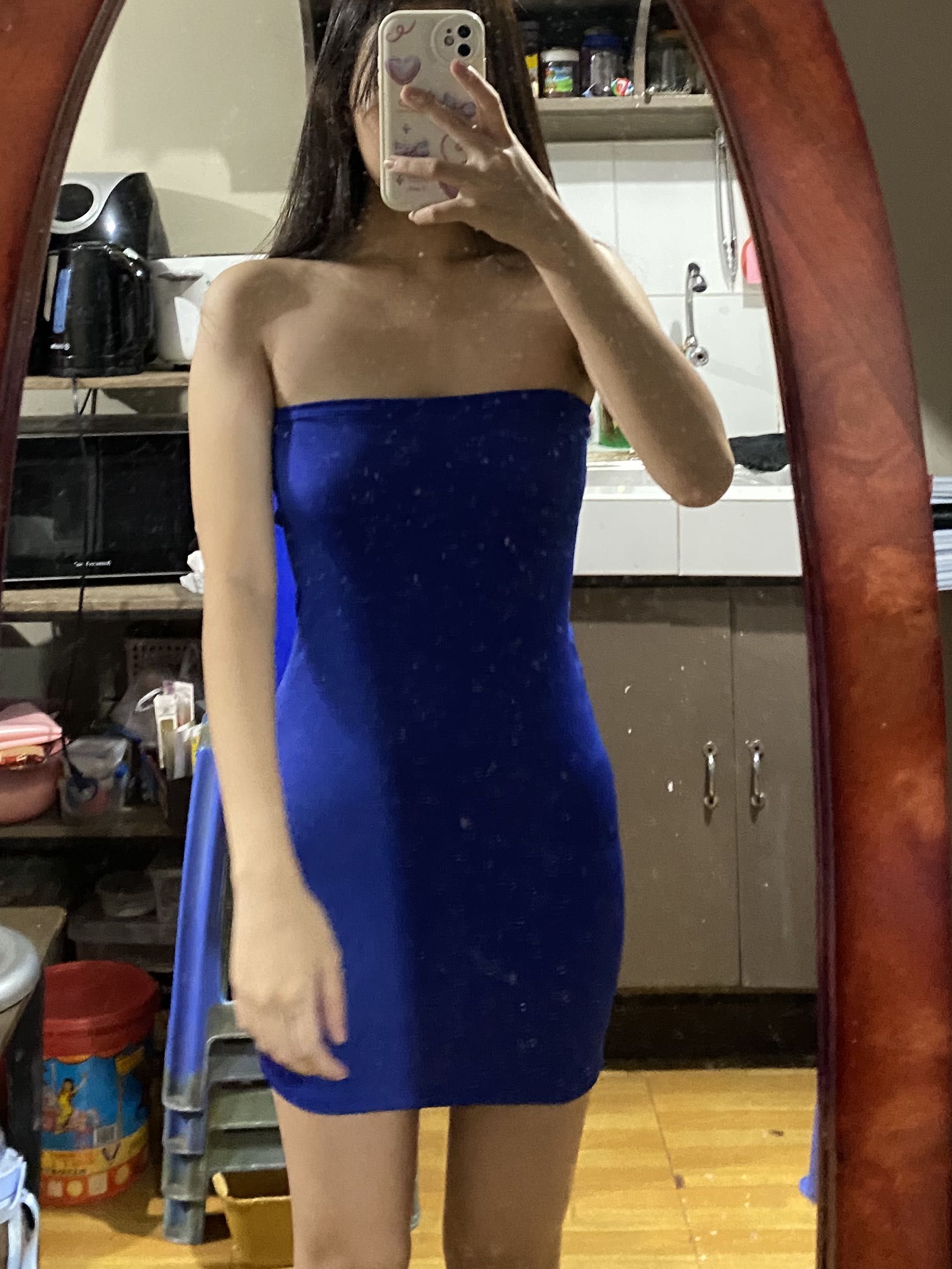 Blue tube top dress store
