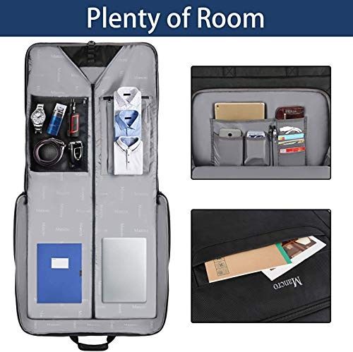 Garment Bags for Travel, Carry On Garment Bag for Business Trips with  Shoulder Strap, Mancro Waterproof Foldable Luggage Hanging Suit Bags Gift  for